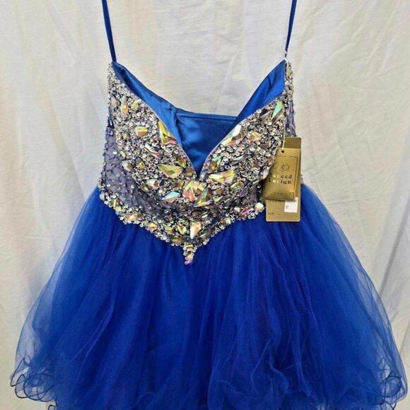 New Aspeed Design Royal‎ Blue Fit & Flare Prom Dress, Size M, Style No. S1410 - Picture 1 of 9